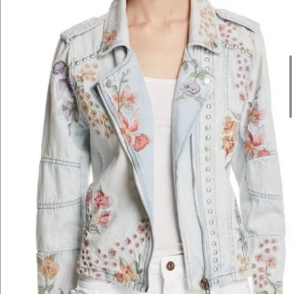 BLANCKNYC EMBROIDERY MOTO JACKET - Picture 1 of 5